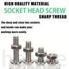 880pcs-stainless steel round cup hex bolt, nut, and washer set - M2-M5 sizes, includes hex wrench, suitable for DIY and repair.