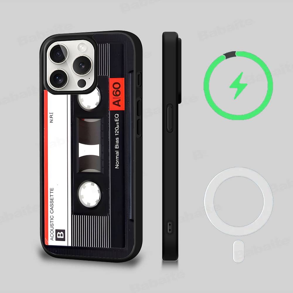 Magnetic Radio Tape Cassette For Magsafe Magnetic Wireless For IPhone 17 Pro Max 15 Plus 14 13 12 11 16 Pro Phone Case