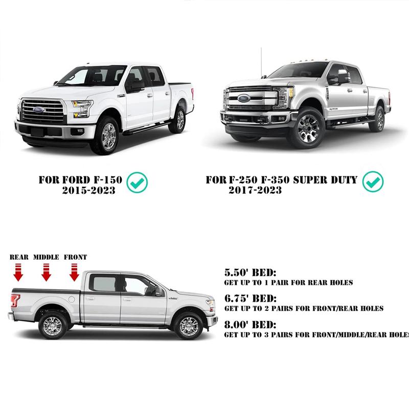 Крепежный анкерный крюк для крепления груза для Ford F-150 2015-2023 F250 F350 Super Duty 17-23 Выдвижной крюк-кольцо для боковой стенки кузова грузовика, зажим-анкер