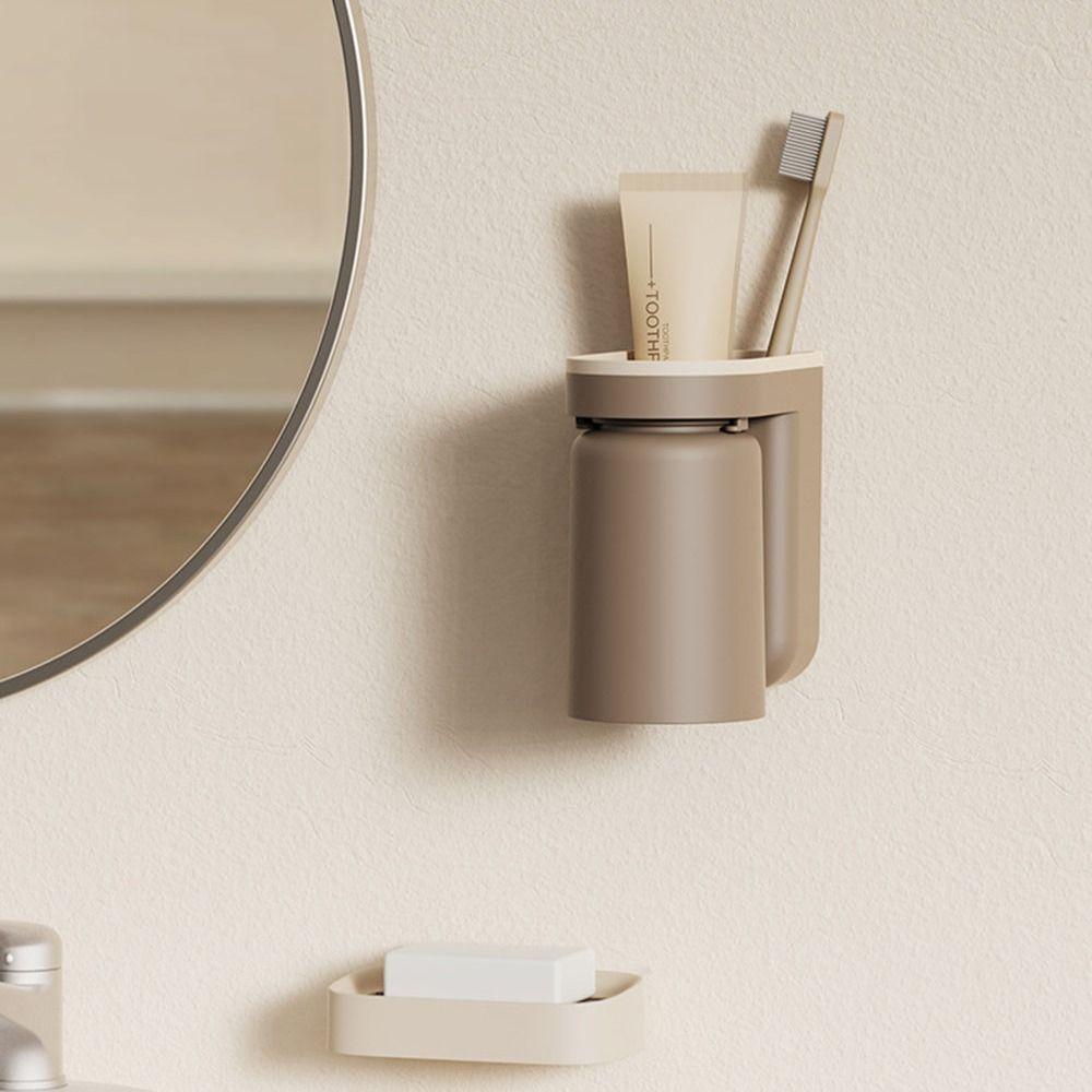 PP Полка для стакана для туалетных принадлежностей Пылезащитный настенный держатель для зубной пасты Практичный держатель для зубных щеток