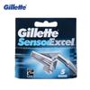 Gillette Датчик Excel, лезвие с картриджем для бритвы, сменные головки, бритье для бороды на лице, удаление волос, двухслойные лезвия для бритвы Vector3 Razor pisau cukur cukur