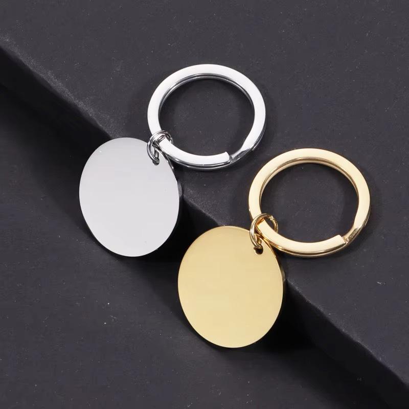 Wholesale 50PCS Stainless Steel Round Dog ID Tag Blank Pendants For Necklaces Custom DIY Jewelry Making Keychain Dog Tag