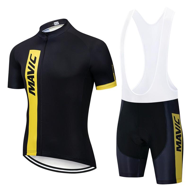 Mens Cycling Jersey Bib Shorts Set Breathable Mountain Bike Outfit Road Trail Riding