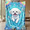 Underwater Paws and Coral Theme blanket Lightweight Warm Flannel Blanket Decorative Throw Blanket for Home Decoration