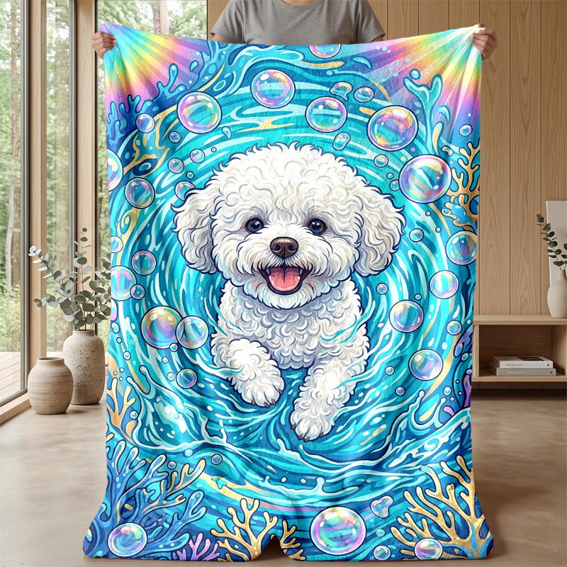 Underwater Paws and Coral Theme blanket Lightweight Warm Flannel Blanket Decorative Throw Blanket for Home Decoration