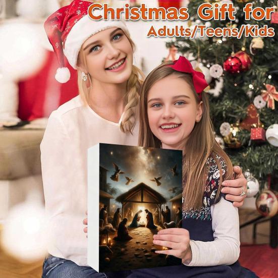 Рождественский адвент-календарь 2025 24 дня Календарь обратного отсчета до Рождества с 24 рождественскими украшениями со сценами Рождества Христова Христианские религиозные подарки для семьи, друзей