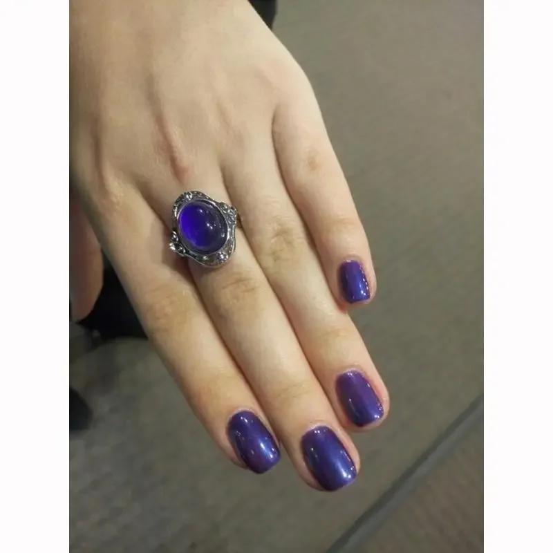 Креативные подарки Ретро Магическое кольцо настроения с драгоценным камнем в форме сердца, меняющее цвет в зависимости от чувств, Винтажные регулируемые температурные ювелирные аксессуары, Кольца