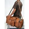 Men Real Leather Outdoor Gym Duffel Bag Travel Weekender Overnight Luggage Gym