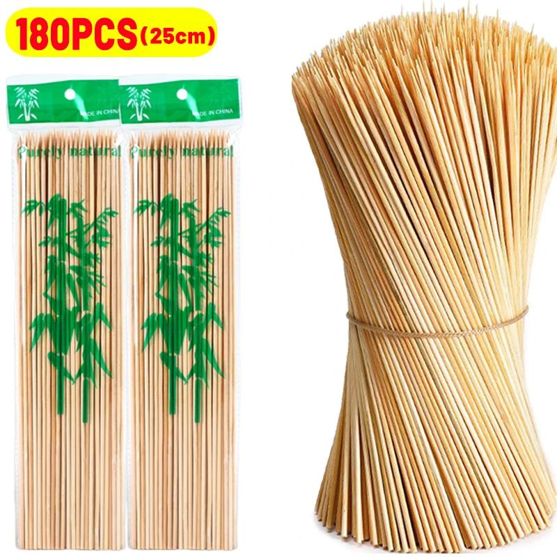 15/20/25/30 см бамбуковые шпажки палочки пищевая бамбуковая палочка одноразовая натуральное дерево длинная палочка для кухни барбекю фрукты жареные