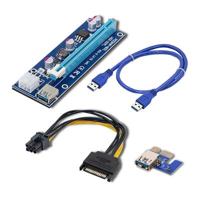 Riser Qoltec PCI-E 1x - 16x | USB 3.0 | вер. 007C | SATA / PCI-E 6pin