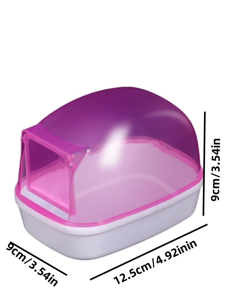 Туалет для хомяка, домик для купания шиншилл, ванная комната с золотым медведем, полностью прозрачная, с защитой от проливания, для песчанок и других мелких хамонов