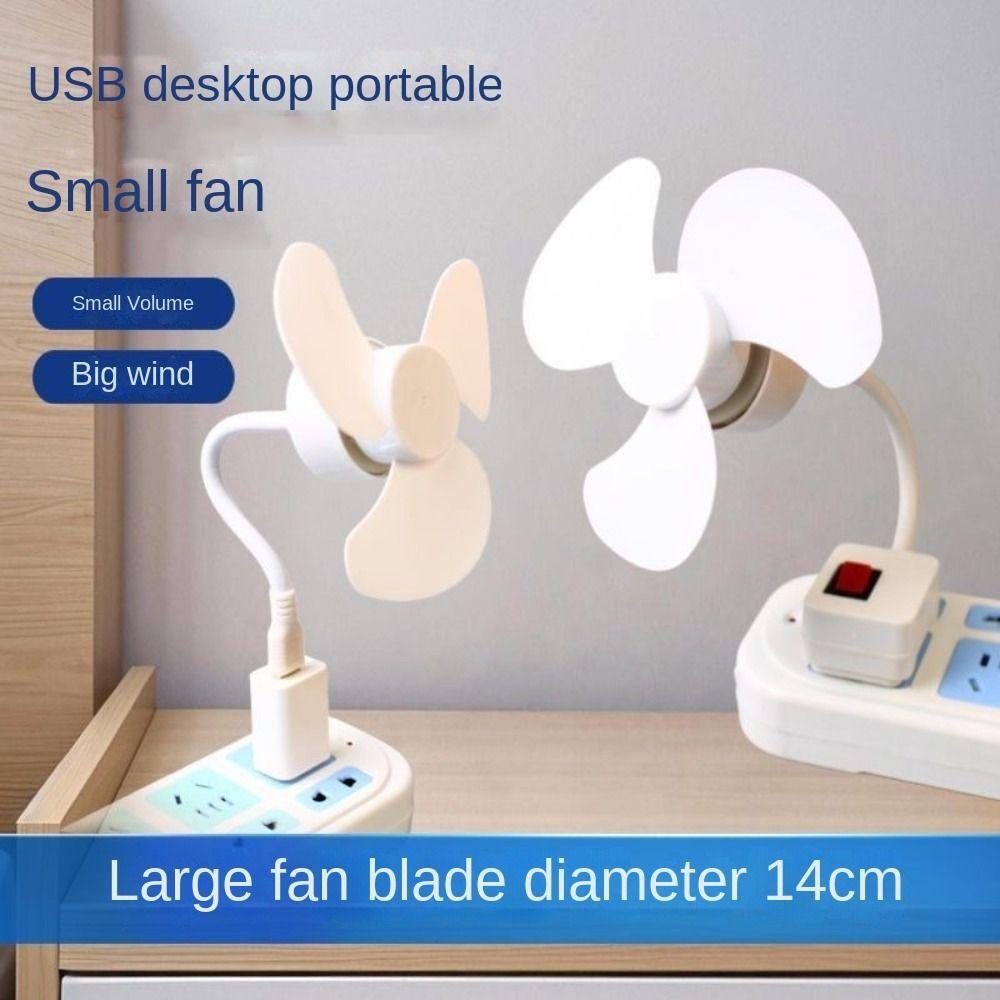 White Desktop Fan Energy-saving Cooling Fan Mini USB Fan for Student Dormitory