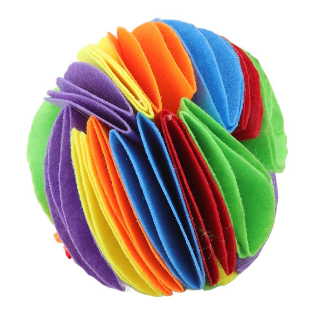 Round Spherical Snuffle Ball Plush Fleece Pet Puzzle Ball Enrichment Ball  Indoor Daily Play