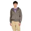 Champion Long Sleeve Zip Hooded Sweatshirt with Embroidered Dark Men's Fleece-Lined Logo, Gray, C3-W106Z