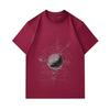 Men's 100% Cotton Crew Neck Short Sleeve T-shirt, Abstract Geometric Tech Globe Print Casual Comfortable Tee for Daily Street Wear, Soft Breathable Re