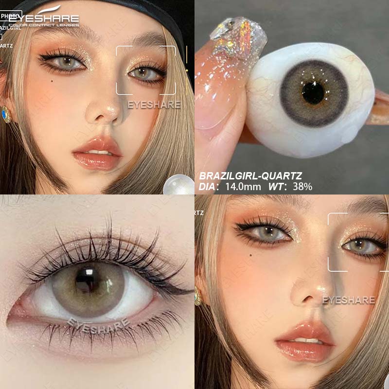 Eyeshare Цветные контактные линзы Янтарные линзы для очков Синие контактные линзы Изумрудно-зеленые линзы Кварцево-серые контактные линзы Фиолетовые линзы 1 пара