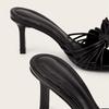 Ins style Bowknot Narrow band Women Slippers Sandals Elegant Summer High heels Mules Slides Female Party Dress Shoes