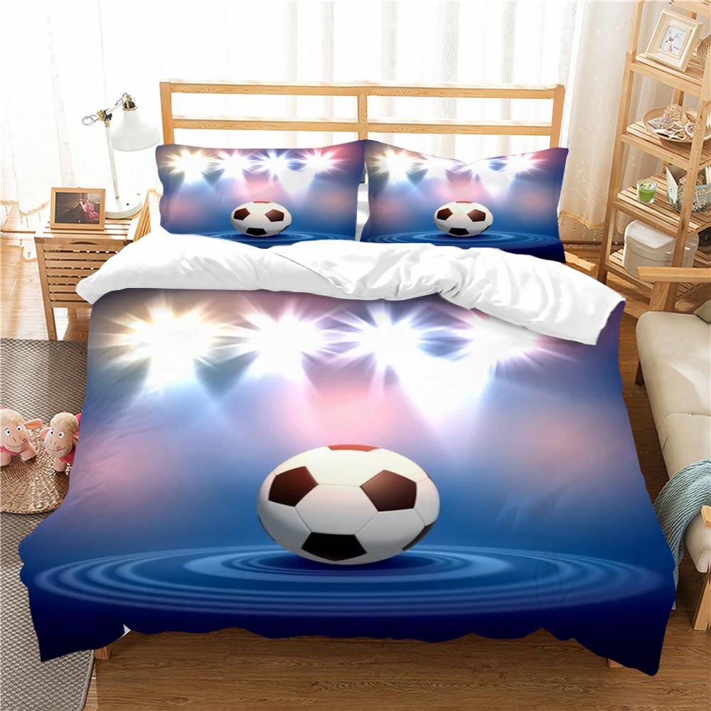 Duvet Cover 3D Home Bedspreads Football Quilt Cover High Quality Bed Cover Suit with Pillowcase Soft Bedding Cover