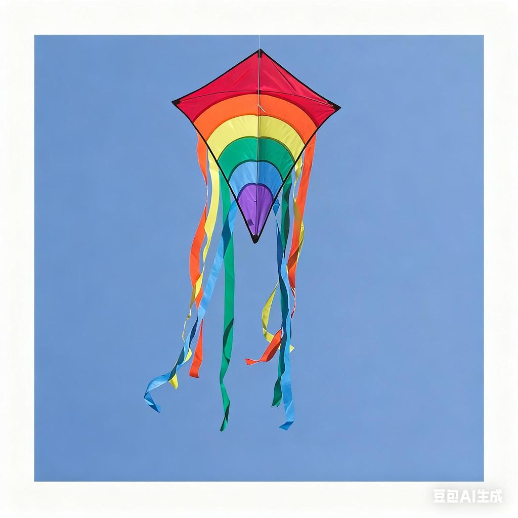 CIM Rainbow Eddy Children's Kite Single Line Flight Kite for Children from 3 Years 65 X 72 Cm Includes 80 M Kite Cord and 8 X 105 Cm Strip Tails