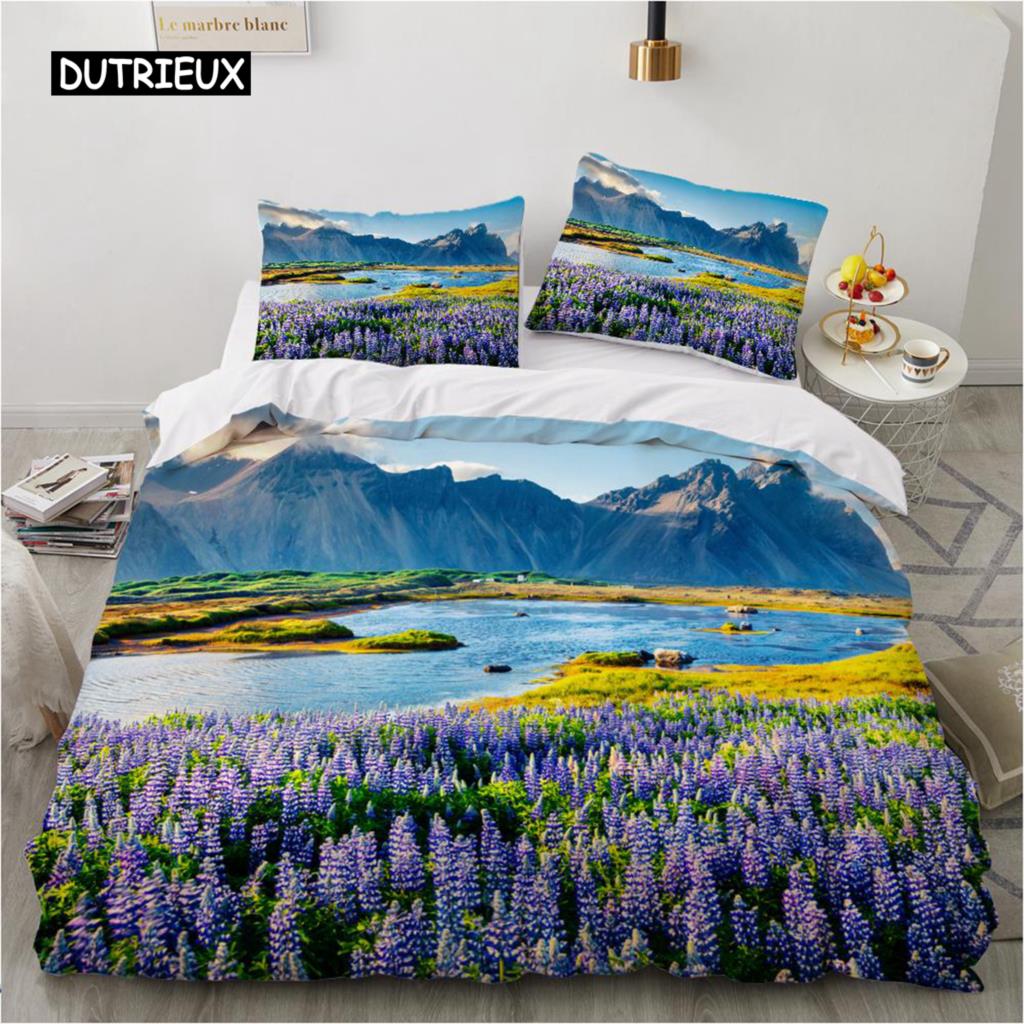 Комплект постельного белья Ocean Duvet Set King Size Polyester Tropic Ocean Style Sandy Shore and Sea with Waves Escape To Paradise Theme Set