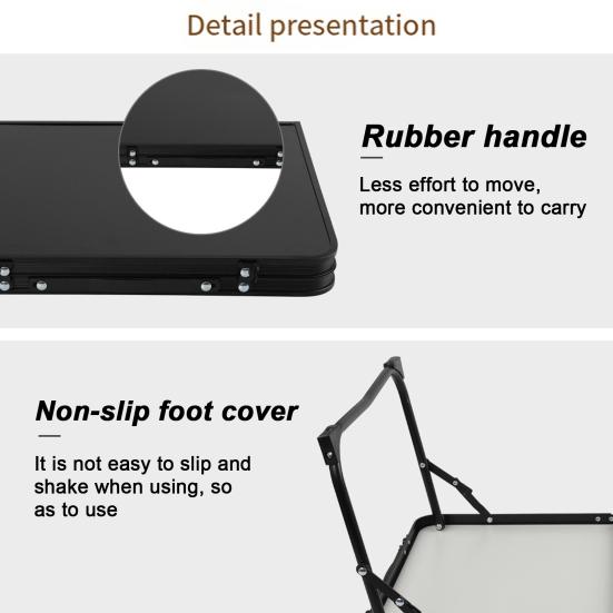 Folding Camping Table Portable Rubber Handle Heavy Duty Aluminum Alloy Anti-slip Multifunction Outdoor Hiking Picnic BBQ Portable Tea Table