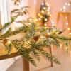 1.8M Christmas Garland Pine Cone String Light LED Door Wreath Xmas Lamp Decoration For Garden Fireplaces Holiday Party Lighting