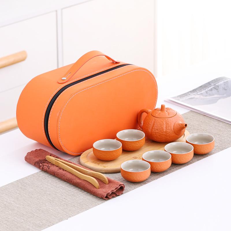 Good luck wedding tea set, convenient incense road travel, high-end household simple ceramic gift tea dispenser