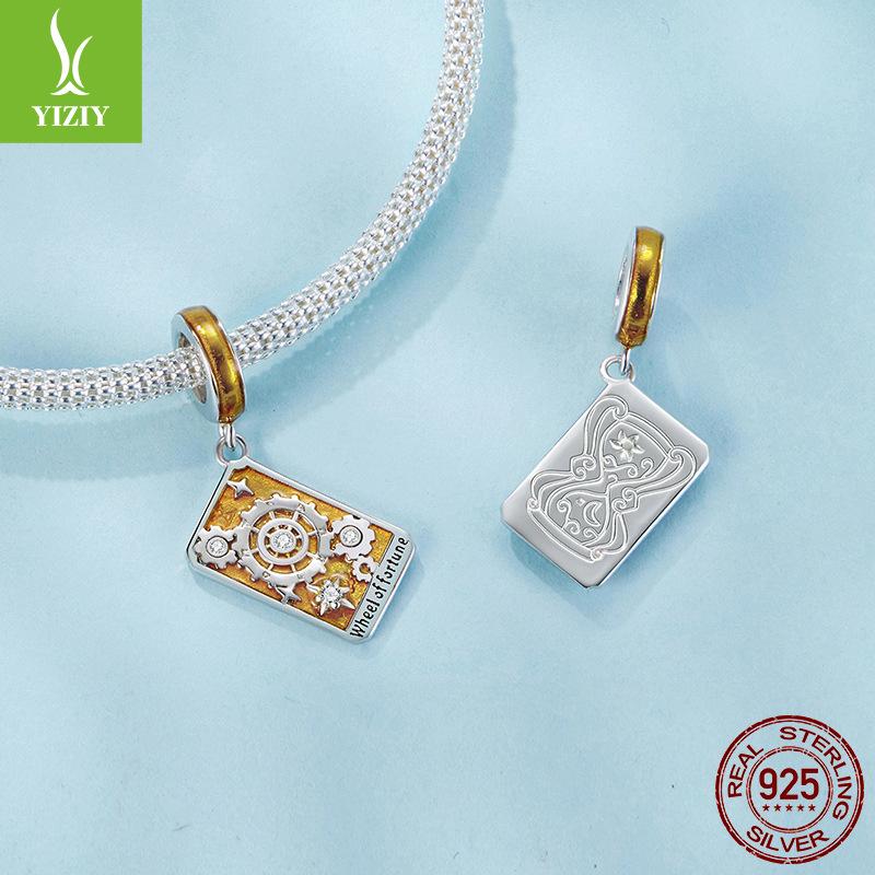 Кулон-подвеска Таро Колесо Фортуны Сделай сам Xiaohongshu Взрывной Стерлинговое серебро S925 Бусины на удачу