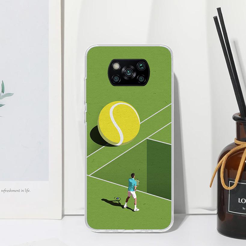 Tennis Sport Phone Case For Xiaomi Poco X7 X6 X5 M7 M8 Pro F7 Ultra Redmi 15C 15 13C 13 12C 12 10 10C 10A Art Fundas Poco X7 X6