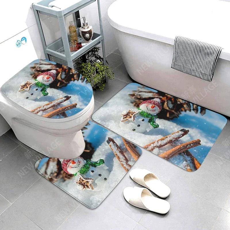 home bathroom floor mats Christmas decorations Bath Foot mat modern bathroom accessories rug Toilet mat Bathtub anti-slip carpet