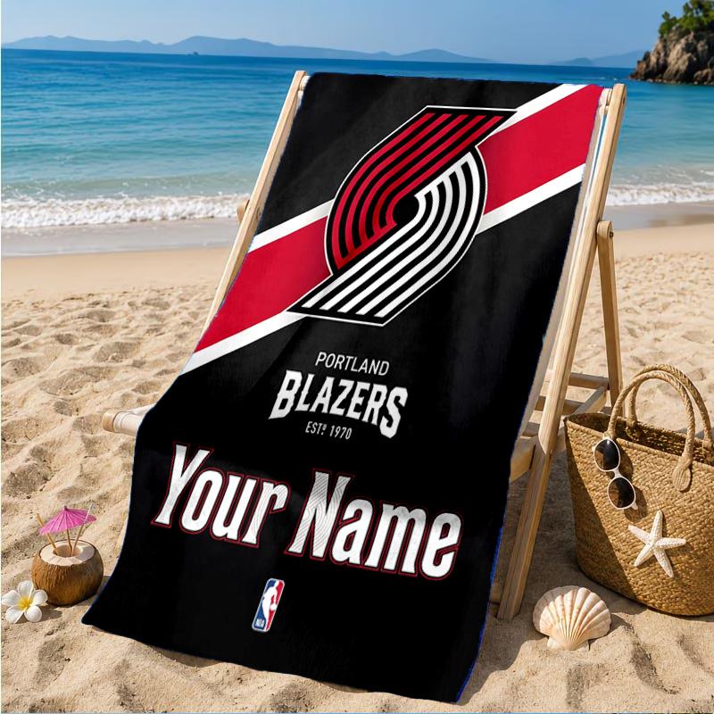 Custom Name Toronto basketball Logo Personalized Microfiber Beach Towel, Quick-Dry, Ideal for Summer Travel, Beach Essential, Swimming