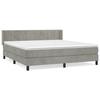 Maison Exclusive - Sommier à lattes de lit et matelas Gris clair 160x200cm Velours