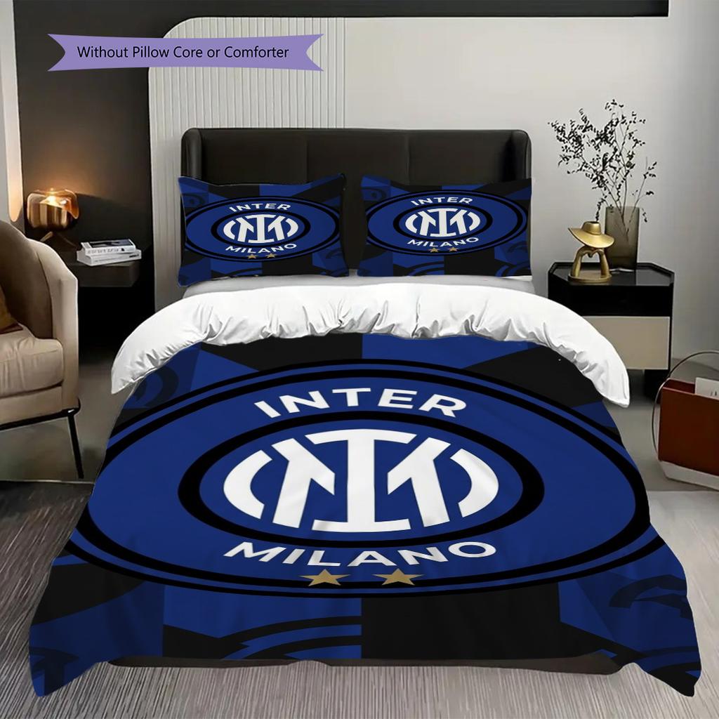 Inter Milan Legacy: Blue Passion Bedding (1 * duvet cover + 2 * pillowcase, without core) Soft and comfortable Christmas birthday gift