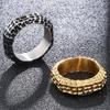 Никогда не выцветают золотые кольца из нержавеющей стали для мужчин, размер 9-13, винтажные мужские кольца шириной 9 мм, крутые мужские ювелирные изделия, подарки