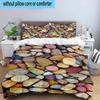 Heart-shaped Stone On Pebbles. 3pcs Bedding,Including 1pc Duvet Cover And 2pcs Pillowcases Perfect for Christmas,Ideal for Bedroom, Dormitory