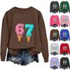 Ladies' Digital Printed Casual Long Sleeved Hooded Sweatshirt Top