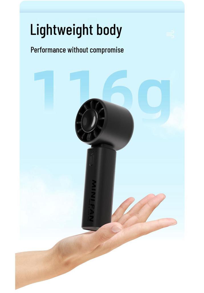 2026 High-Speed USB Rechargeable Mini Turbine Fan for Students and Outdoor Use
