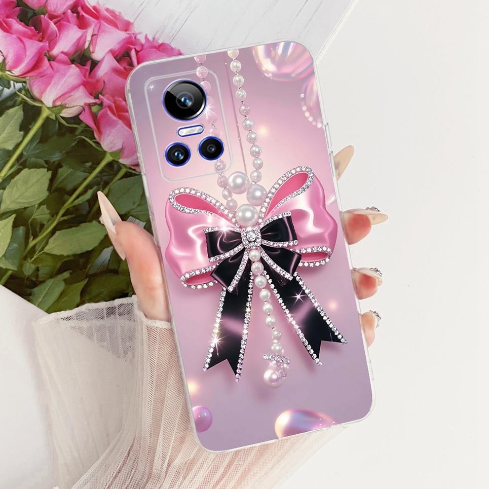 Luxury Flower Butterfly Bow Pattern Casing For Realme GT Neo 3 150W Neo 5 240E GT3 Back Cover Clear Soft Silicone Phone Case