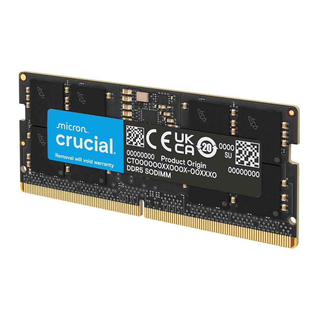 Crucial 8GB DDR5 RAM or Laptop Memory Black 5600MT/s (or 5200MT/s 4800MT/s) CT8G56C46S5,