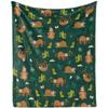 Cartoon sloth flannel blanket cartoon print soft blanket bed flannel blanket available in all seasons