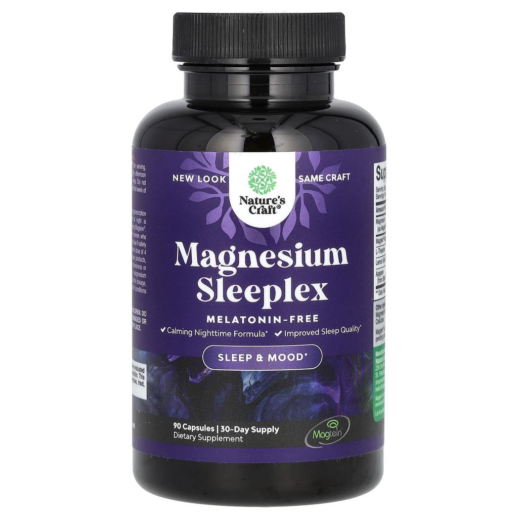 Nature's Craft, Magnesium Sleeplex, без мелатонина, 90 капсул