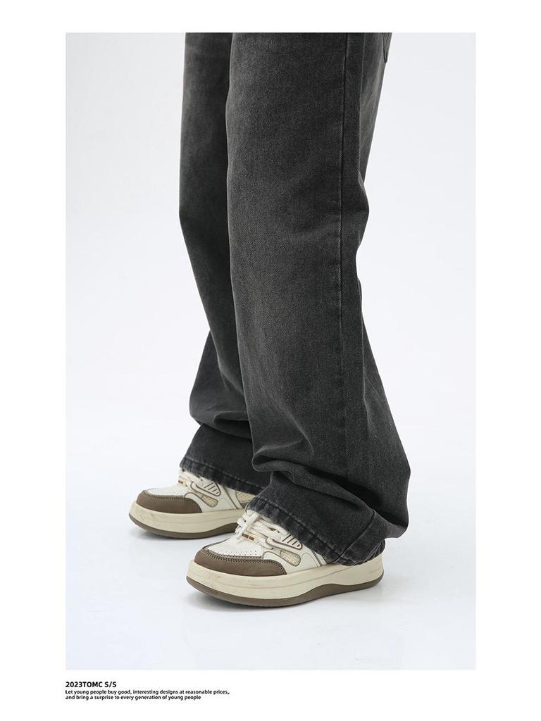 Carmour Denim | Ретро-цветные выстиранные широкие белые джинсы для мужчин и женщин