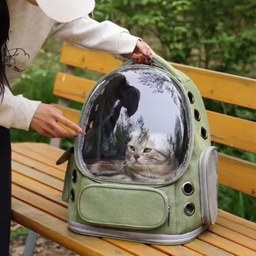 Transparent Pet Carrier Backpack Ventilated Pet Travel Bag Cat Carrying Bag Outdoor Use
