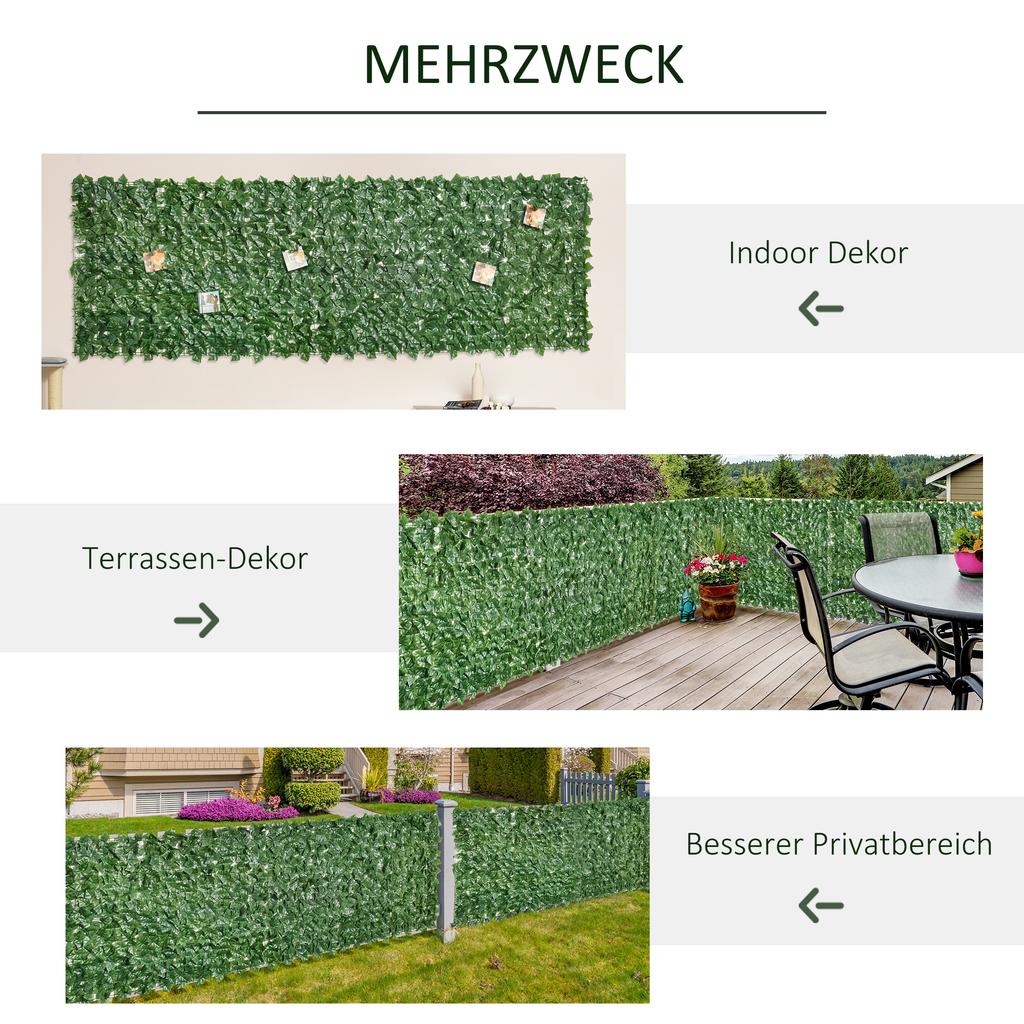 Set of Two 300 cm Artificial Leaf Hedges