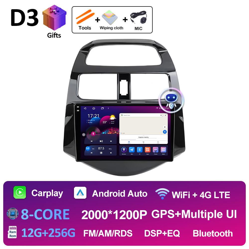 Android 14 Автомобильное видео для Chevrolet Spark Beat Matiz Creative 2010 2011 2012 2013 2014 Радиоплеер GPS Навигация Авто Инструменты 4G