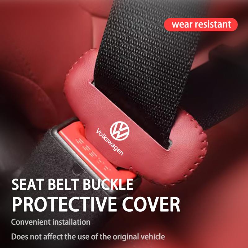 Leather Car Seat Belt Adjustable Anti-Scratch Protector Buckle For Volkswagen VW Polo Jetta Sagitar Magotan Passat B5 B6 B7 CC zr4