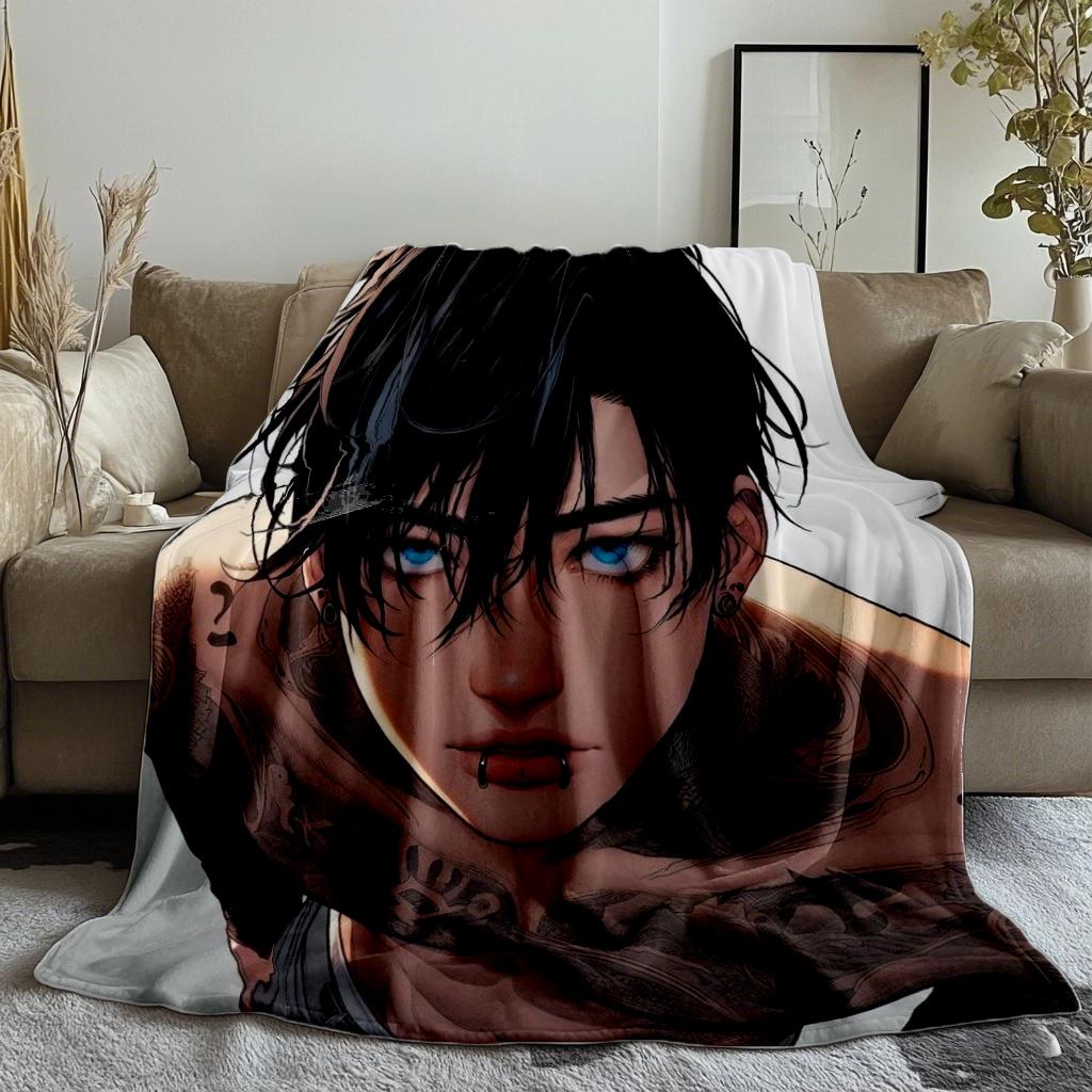 1Pcs Anime villain is handsome soft Thin Blanket Flannel Decoration Suitable for sofas bedrooms air-conditioned rooms Gifts