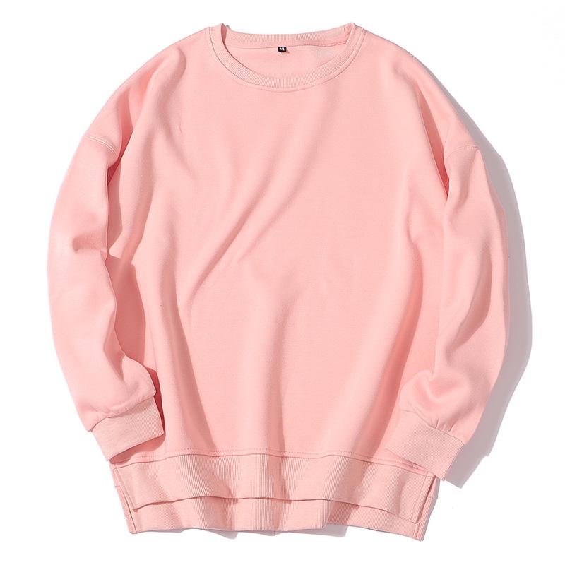Women's 280g Thin Style Round Neck Pullover Sweatshirt - Solid Color, In Stock