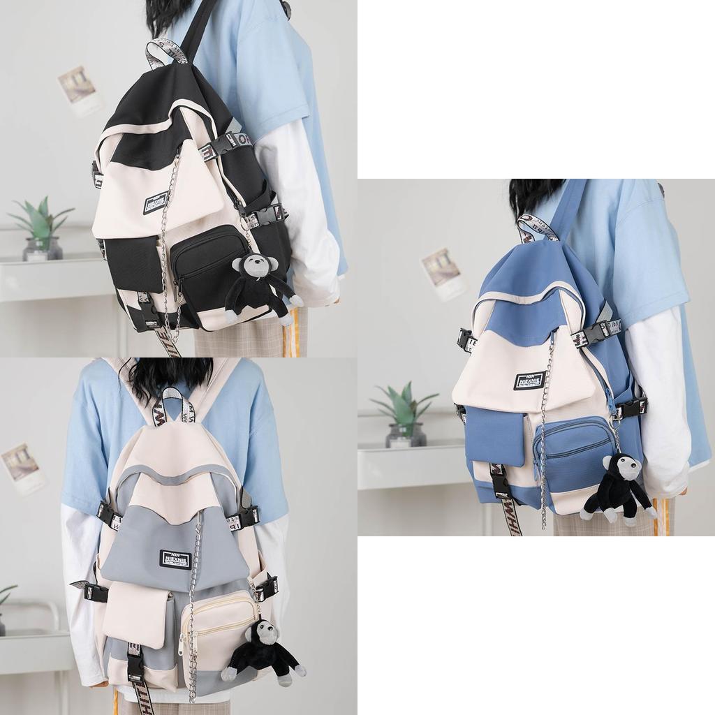 Large Capacity Ins Cool School Bag For Junior High School Boys Workwear Style Backpack For Girls Japanese Style
