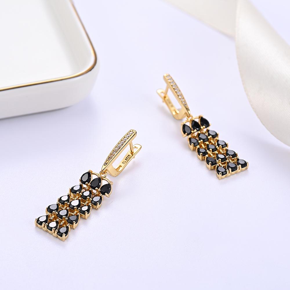 Роскошные и загадочные женские серьги из натуральной черной шпинели и стерлингового серебра 925 пробы для ношения на вечеринках и свадьбах